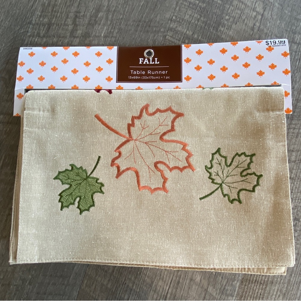 NWT Fall Table Runner 13” x 69” + Thanksgiving Kitchen Towel - Picture 4 of 12